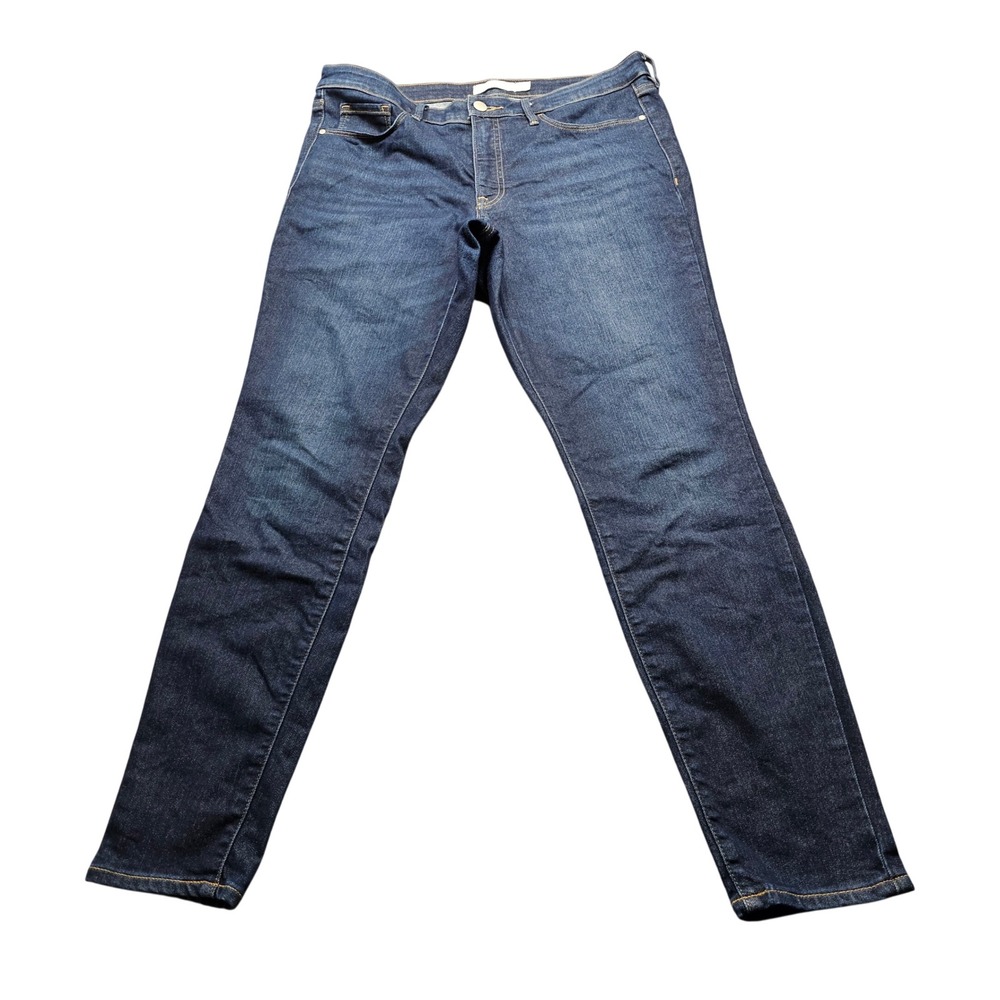 Athleta Sculptek Skinny Jeans Womens 14 Dark Wash Blue Denim Stretch Pants